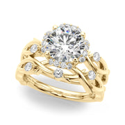 Majestic Twisted Shank Engagement Ring Round Diamond Engagement Ring in 10K/14K gold and platinum with certified lab-grown or natural diamonds