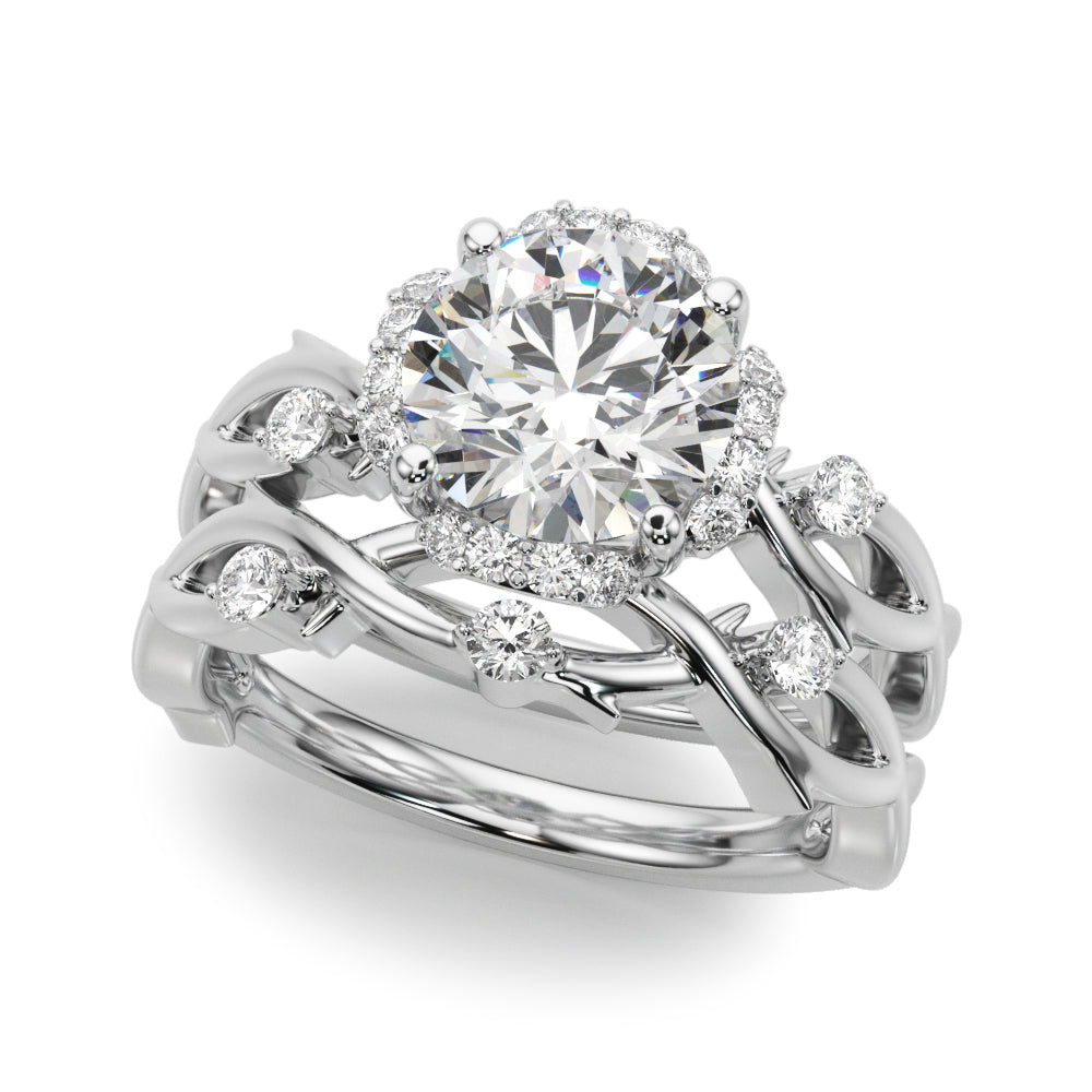 Majestic Twisted Shank Engagement Ring Round Diamond Engagement Ring in 10K/14K gold and platinum with certified lab-grown or natural diamonds