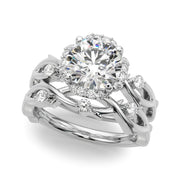 Majestic Twisted Shank Engagement Ring Round Diamond Engagement Ring in 10K/14K gold and platinum with certified lab-grown or natural diamonds