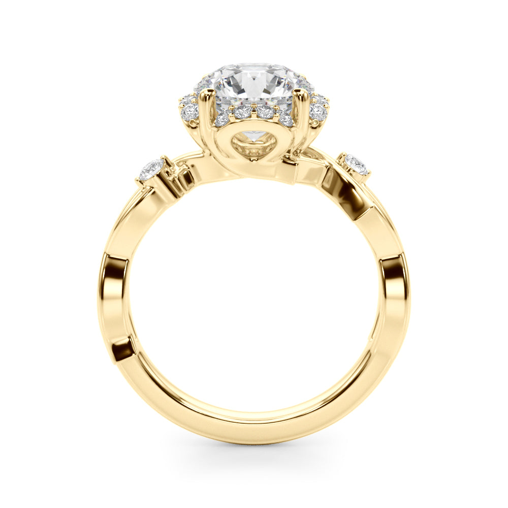 Majestic Twisted Shank Engagement Ring Round Diamond Engagement Ring in 10K/14K gold and platinum with certified lab-grown or natural diamonds