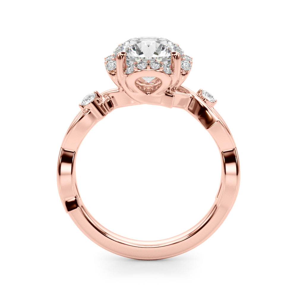 Majestic Twisted Shank Engagement Ring Round Diamond Engagement Ring in 10K/14K gold and platinum with certified lab-grown or natural diamonds