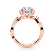Majestic Twisted Shank Engagement Ring Round Diamond Engagement Ring in 10K/14K gold and platinum with certified lab-grown or natural diamonds