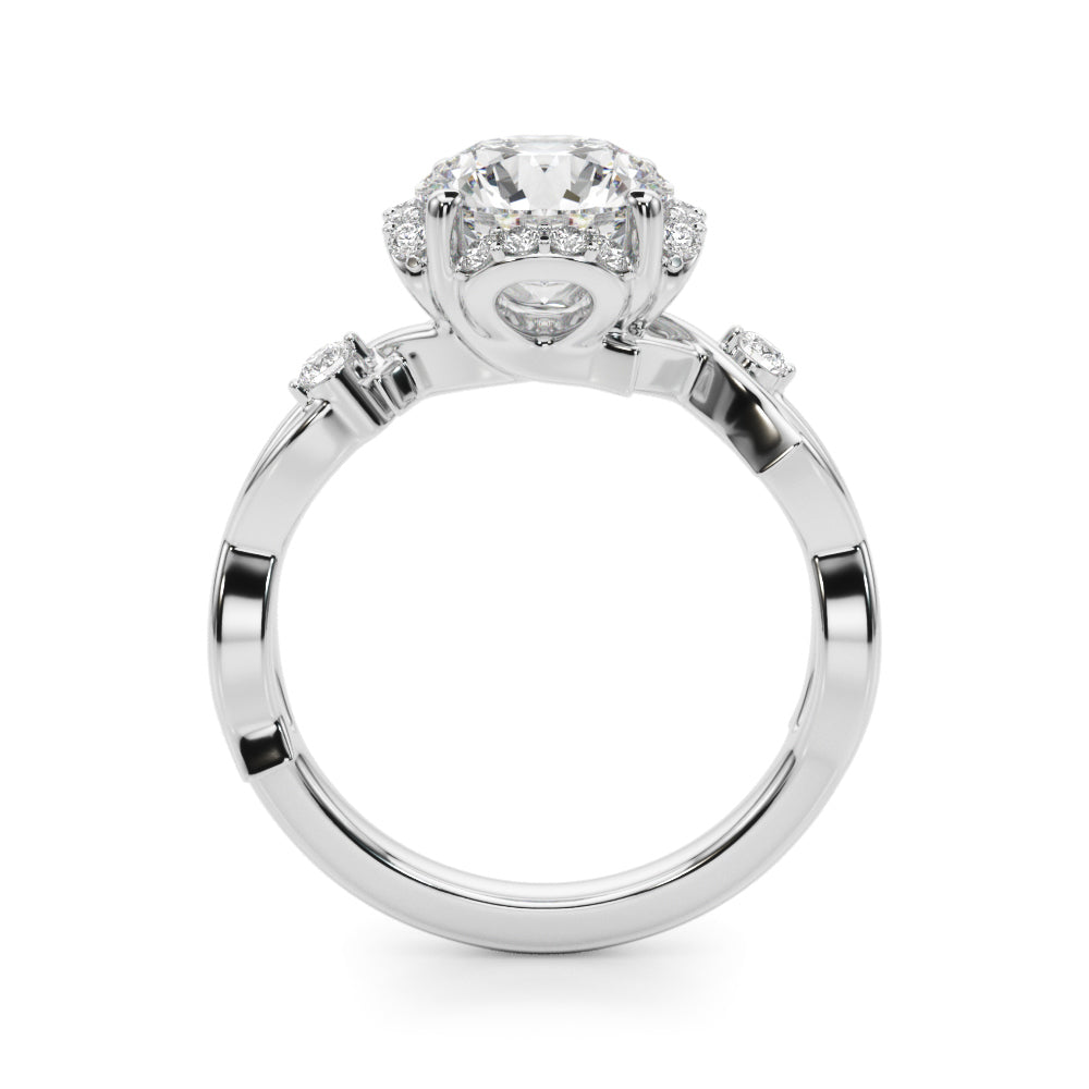 Majestic Twisted Shank Engagement Ring Round Diamond Engagement Ring in 10K/14K gold and platinum with certified lab-grown or natural diamonds