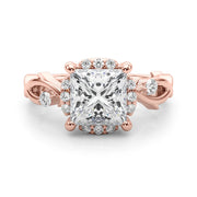 Majestic Twisted Shank Engagement Ring Round Diamond Engagement Ring in 10K/14K gold and platinum with certified lab-grown or natural diamonds