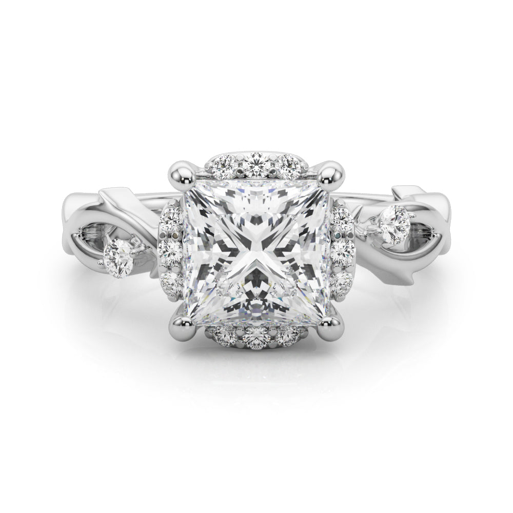 Majestic Twisted Shank Engagement Ring Round Diamond Engagement Ring in 10K/14K gold and platinum with certified lab-grown or natural diamonds
