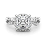 Majestic Twisted Shank Engagement Ring Round Diamond Engagement Ring in 10K/14K gold and platinum with certified lab-grown or natural diamonds