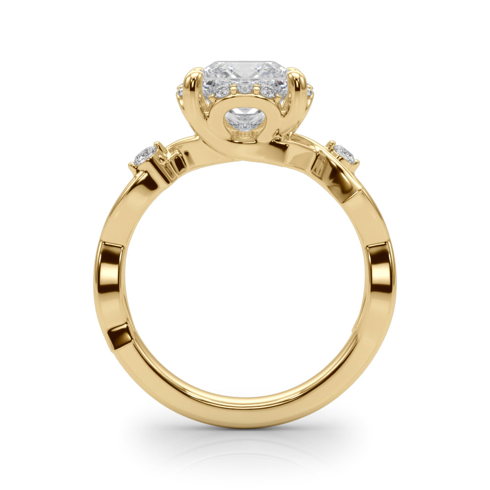 Majestic Twisted Shank Engagement Ring Round Diamond Engagement Ring in 10K/14K gold and platinum with certified lab-grown or natural diamonds