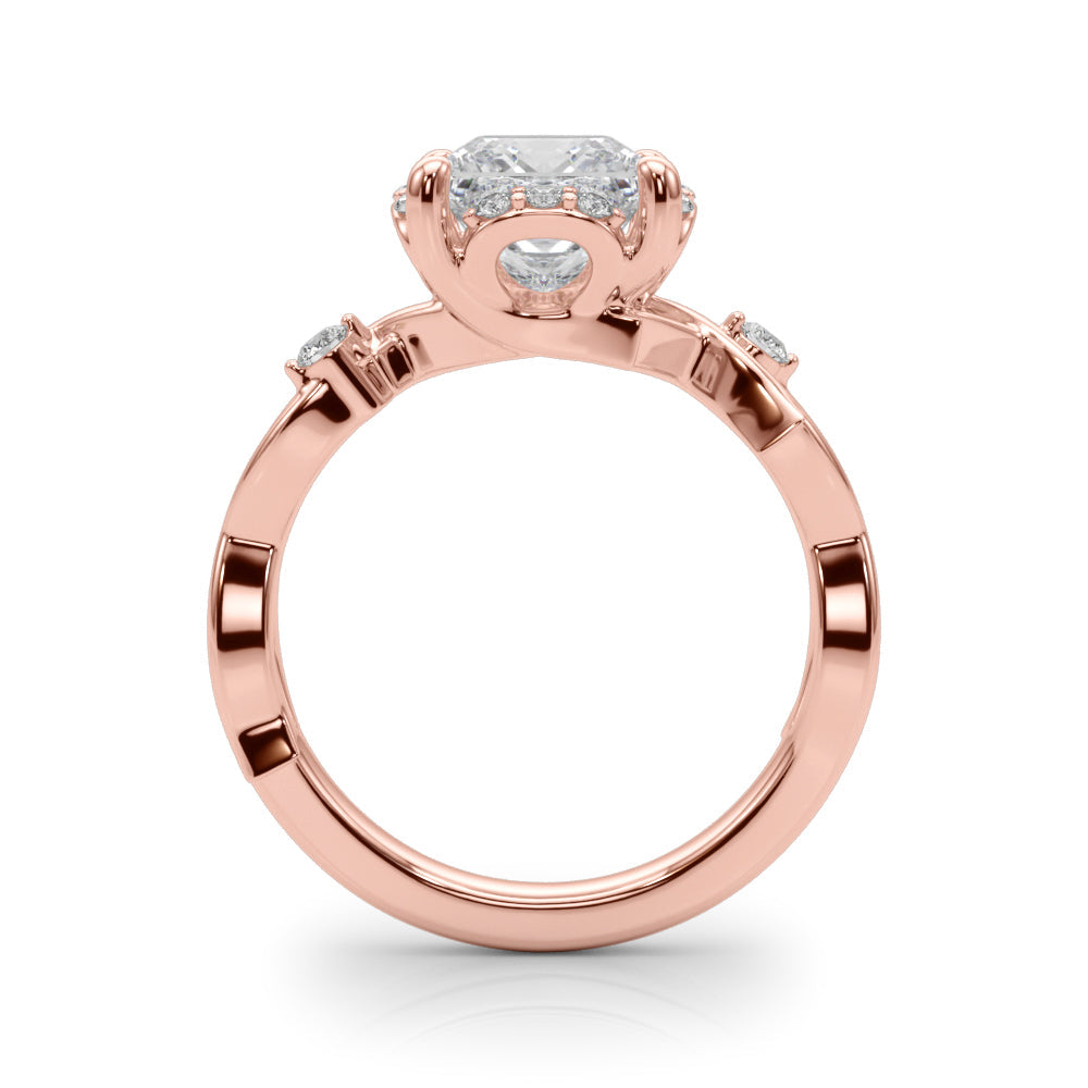 Majestic Twisted Shank Engagement Ring Round Diamond Engagement Ring in 10K/14K gold and platinum with certified lab-grown or natural diamonds