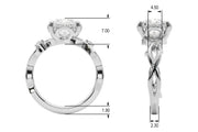 Majestic Twisted Shank Engagement Ring Round Diamond Engagement Ring in 10K/14K gold and platinum with certified lab-grown or natural diamonds