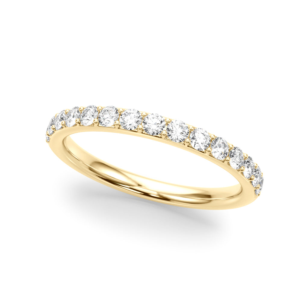 Shared Prong Wedding Half Eternity Ring in 10K/14K gold and platinum with certified lab-grown or natural diamonds