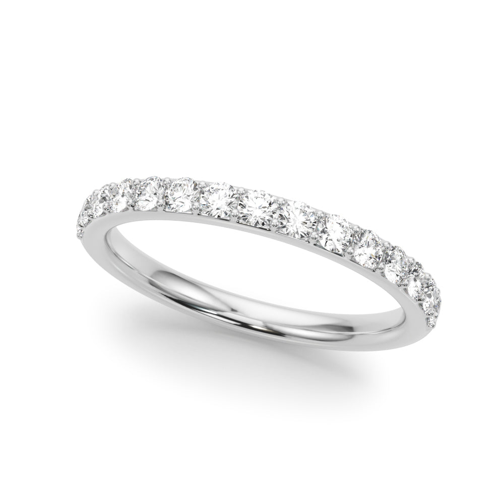 Shared Prong Wedding Half Eternity Ring in Gold & Platinum