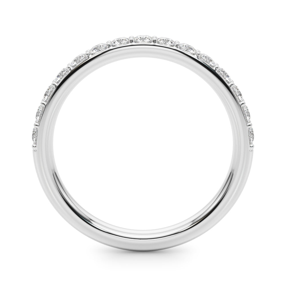 Shared Prong Wedding Half Eternity Ring in Gold & Platinum