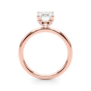 Lustrous Sidestone Emerald Diamond Engagement Ring in 10K/14K gold and platinum with certified lab-grown or natural diamonds