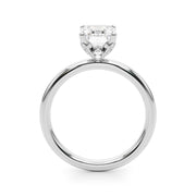Lustrous Sidestone Emerald Diamond Engagement Ring in 10K/14K gold and platinum with certified lab-grown or natural diamonds