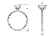 Opulent Sidestone Emerald Diamond Engagement Ring in 10K/14K gold and platinum with certified lab-grown or natural diamonds