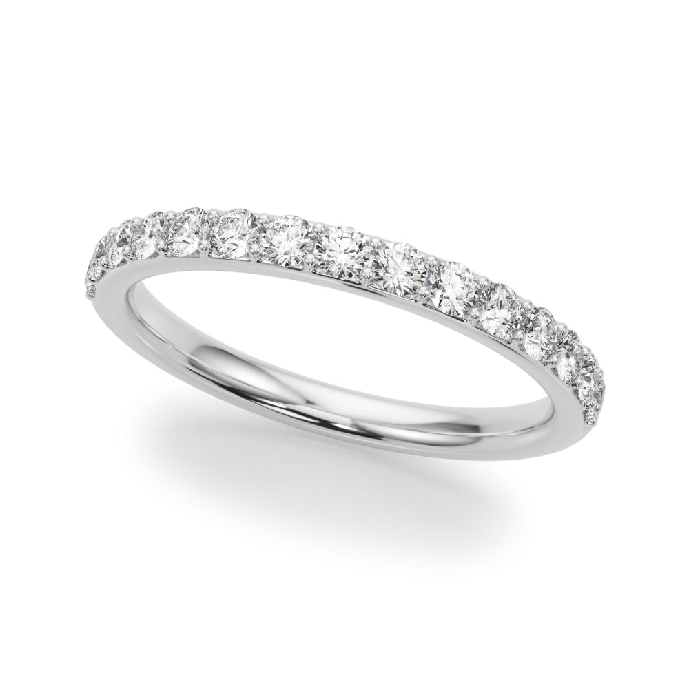 Shared Prong Half Eternity Ring in Gold & Platinum