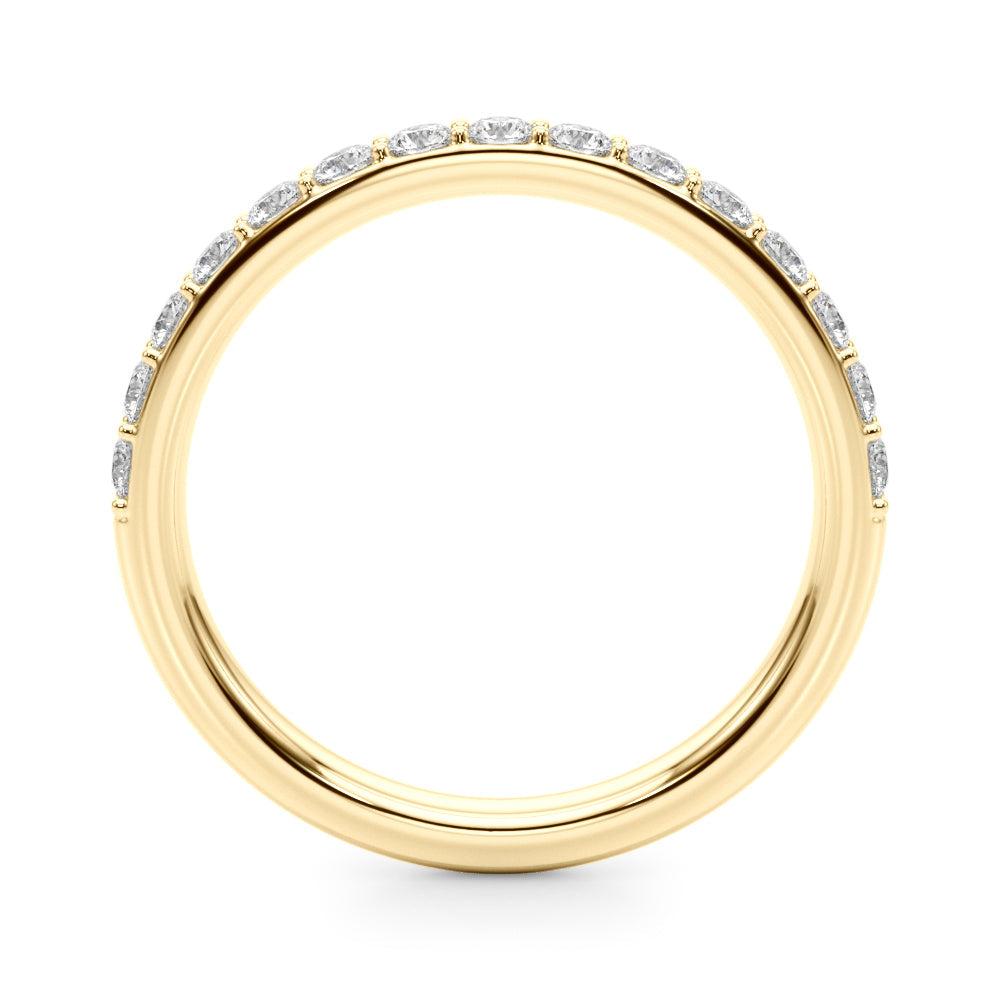 Shared Prong Half Eternity Ring in Gold & Platinum
