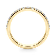 Shared Prong Half Eternity Ring in Gold & Platinum