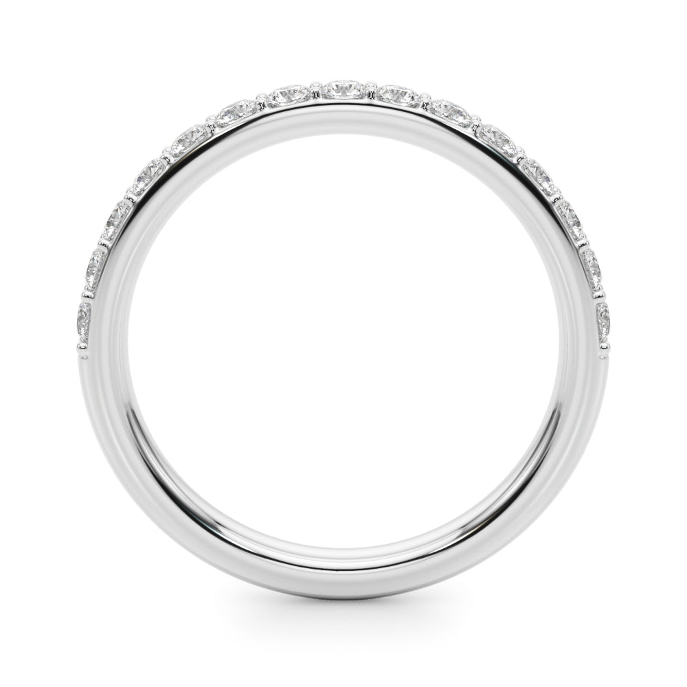 Shared Prong Half Eternity Ring in Gold & Platinum