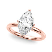 Statement Sidestone Marquise Diamond Engagement Ring â€” 10K/14K Gold & Platinum