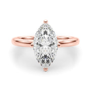 Statement Sidestone Marquise Diamond Engagement Ring â€” 10K/14K Gold & Platinum