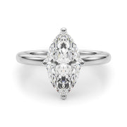 Statement Sidestone Marquise Diamond Engagement Ring â€” 10K/14K Gold & Platinum