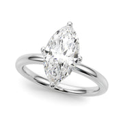 Statement Sidestone Marquise Diamond Engagement Ring â€” 10K/14K Gold & Platinum
