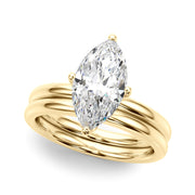 Statement Sidestone Marquise Diamond Engagement Ring â€” 10K/14K Gold & Platinum