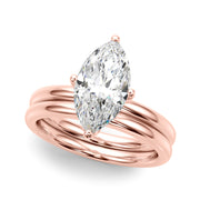 Statement Sidestone Marquise Diamond Engagement Ring â€” 10K/14K Gold & Platinum