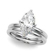 Statement Sidestone Marquise Diamond Engagement Ring â€” 10K/14K Gold & Platinum