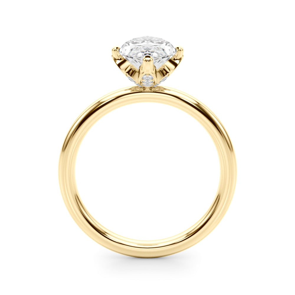 Statement Sidestone Marquise Diamond Engagement Ring â€” 10K/14K Gold & Platinum