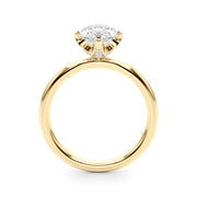 Statement Sidestone Marquise Diamond Engagement Ring â€” 10K/14K Gold & Platinum