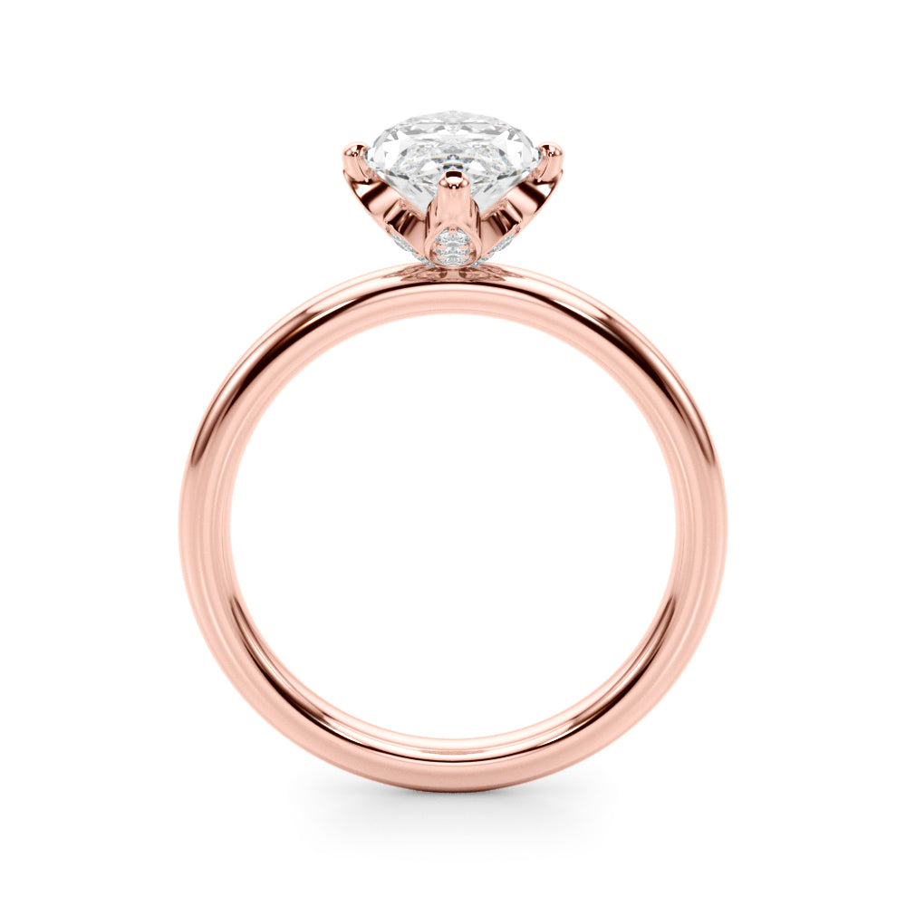 Statement Sidestone Marquise Diamond Engagement Ring â€” 10K/14K Gold & Platinum