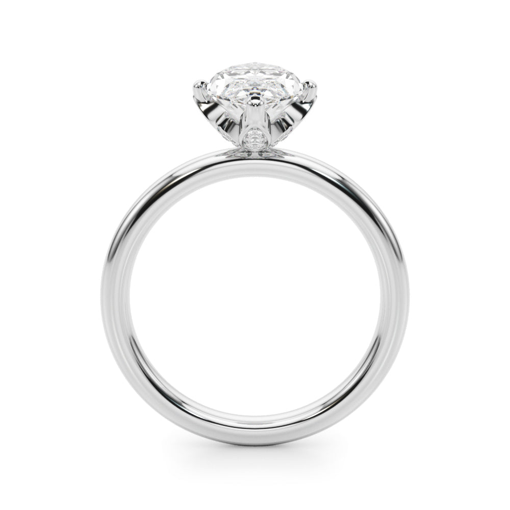 Statement Sidestone Marquise Diamond Engagement Ring â€” 10K/14K Gold & Platinum