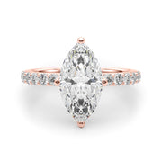 Exquisite Sidestone Marquise Diamond Engagement Ring â€” 10K/14K Gold & Platinum