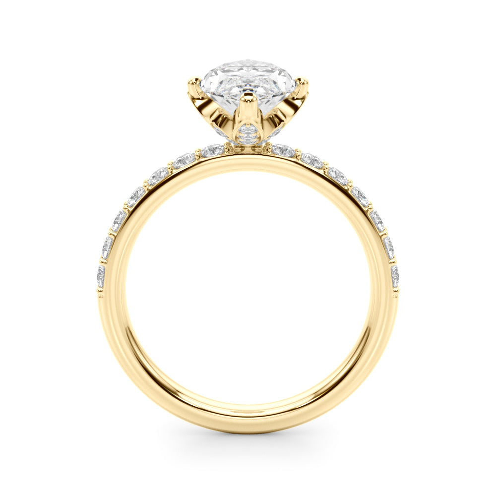 Exquisite Sidestone Marquise Diamond Engagement Ring â€” 10K/14K Gold & Platinum