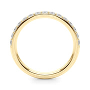 Shared Prong Half Eternity Ring in Gold & Platinum