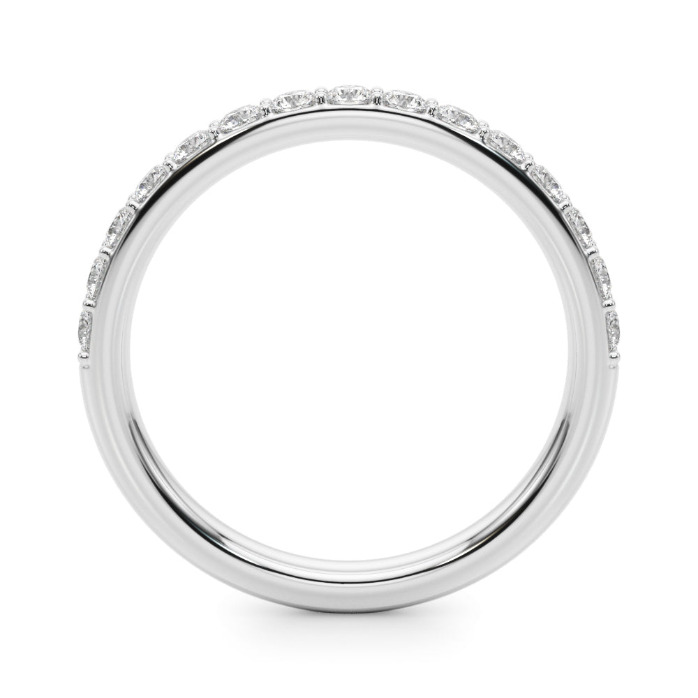 Shared Prong Half Eternity Ring in Gold & Platinum