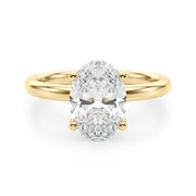 Regal Sidestone Oval Diamond Engagement Ring â€” 10K/14K Gold & Platinum