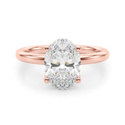 Regal Sidestone Oval Diamond Engagement Ring â€” 10K/14K Gold & Platinum