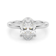 Regal Sidestone Oval Diamond Engagement Ring â€” 10K/14K Gold & Platinum