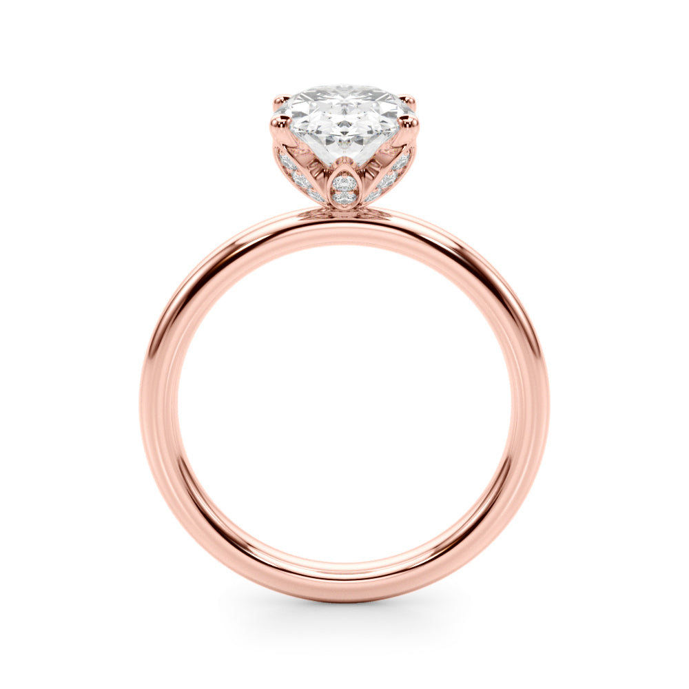 Regal Sidestone Oval Diamond Engagement Ring â€” 10K/14K Gold & Platinum