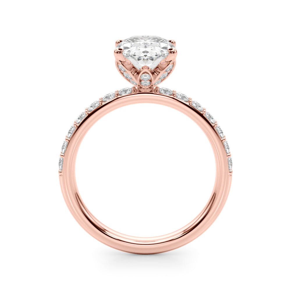 Sophisticated Sidestone Oval Diamond Engagement Ring â€” 10K/14K Gold & Platinum