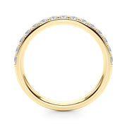 Shared Prong Wedding Half Eternity Ring in Gold & Platinum
