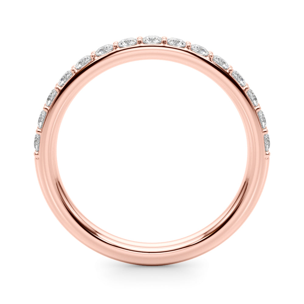 Shared Prong Wedding Half Eternity Ring in Gold & Platinum