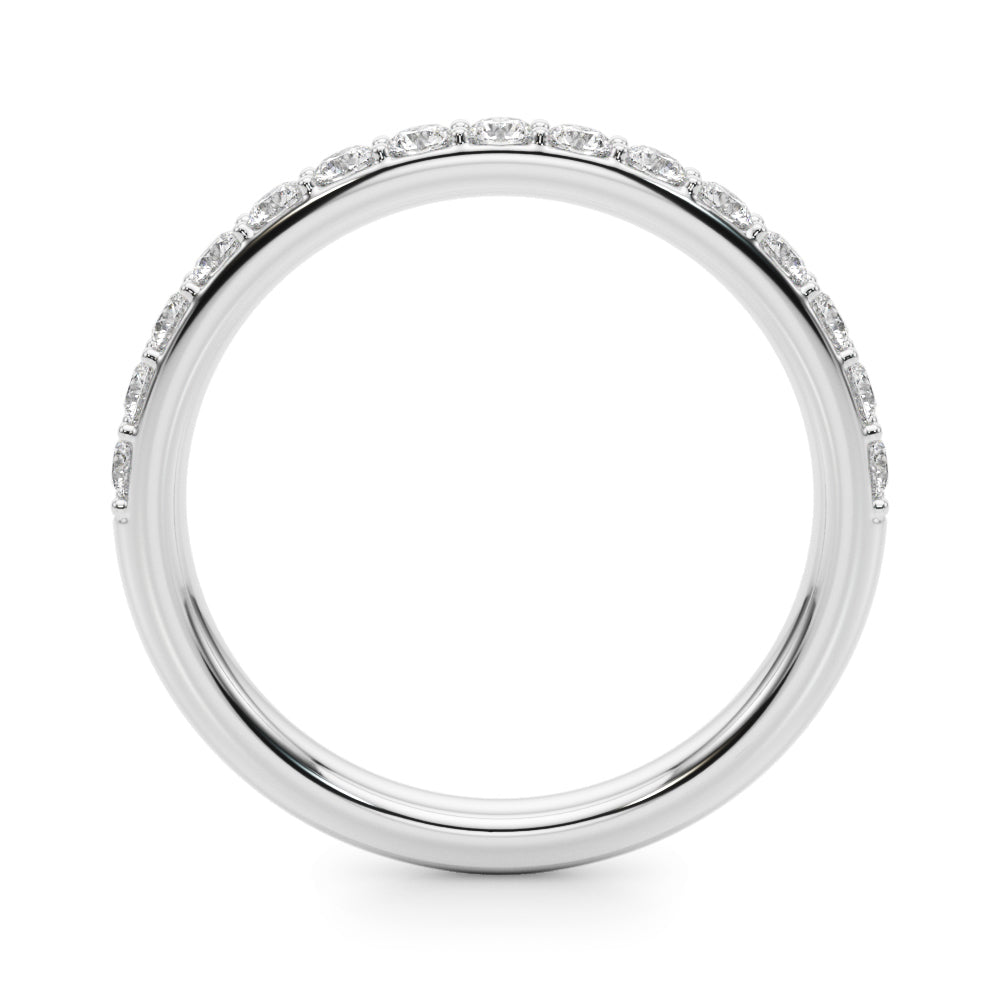 Shared Prong Wedding Half Eternity Ring in Gold & Platinum