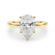 Eternal Sidestone Pear Diamond Engagement Ring â€” 10K/14K Gold & Platinum