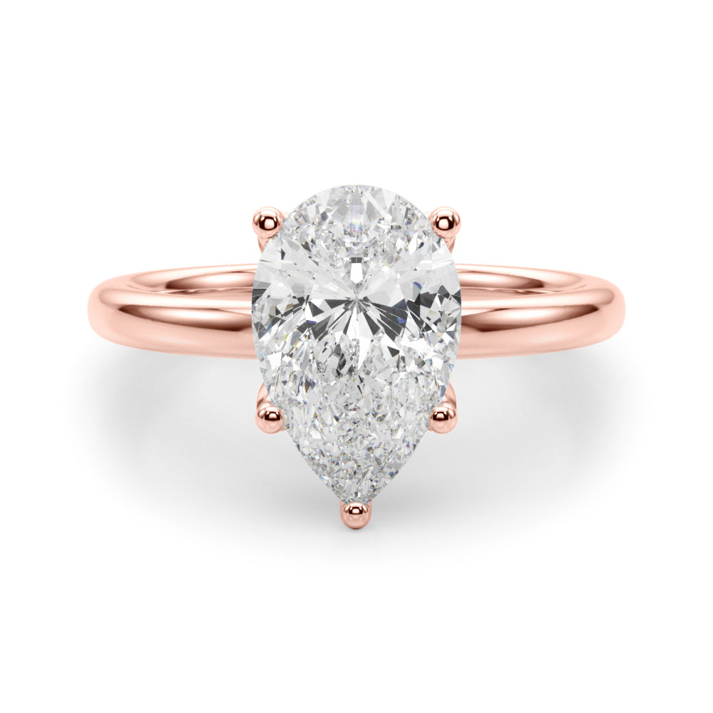 Eternal Sidestone Pear Diamond Engagement Ring â€” 10K/14K Gold & Platinum