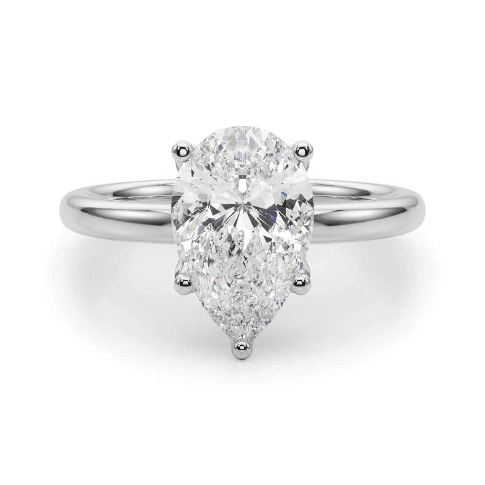 Eternal Sidestone Pear Diamond Engagement Ring â€” 10K/14K Gold & Platinum