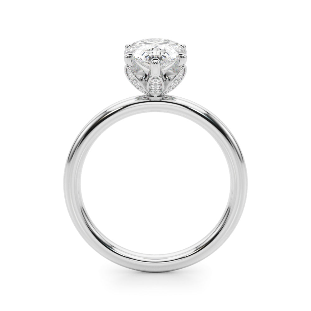 Eternal Sidestone Pear Diamond Engagement Ring â€” 10K/14K Gold & Platinum